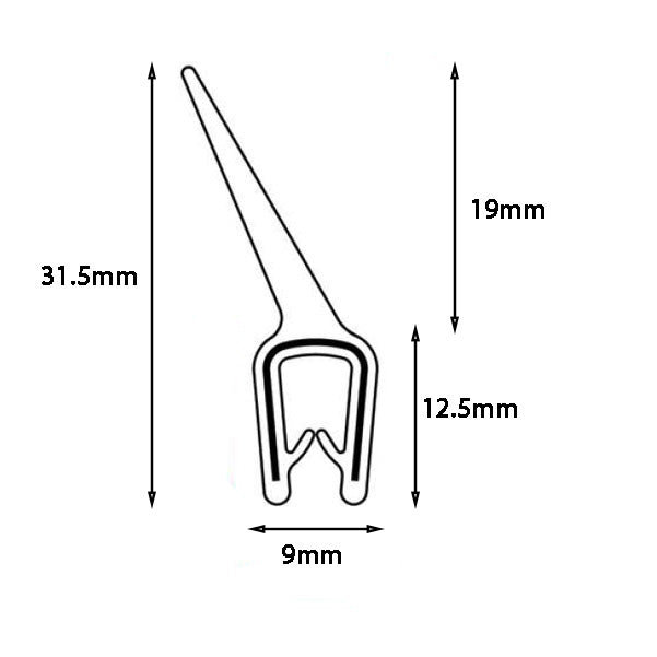 Pinchweld 300 with Top Flap per metre